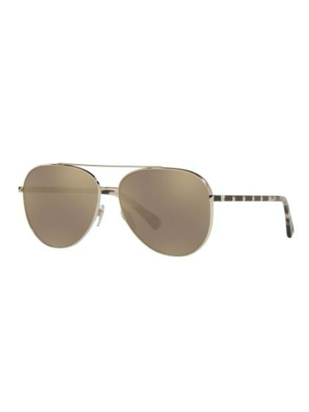 Valentino Garavani Aviator Sunglasses in Gold Frame with Brown Lenses